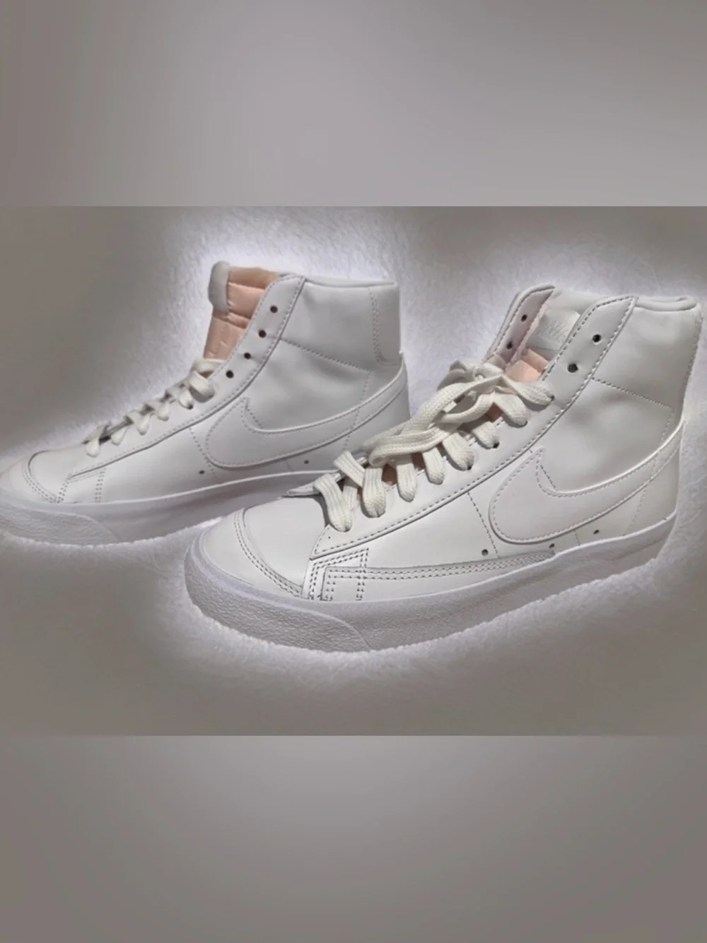 Nike Blazer Mid '77 Triple White Leather High Top Sneakers - Women's 8.5